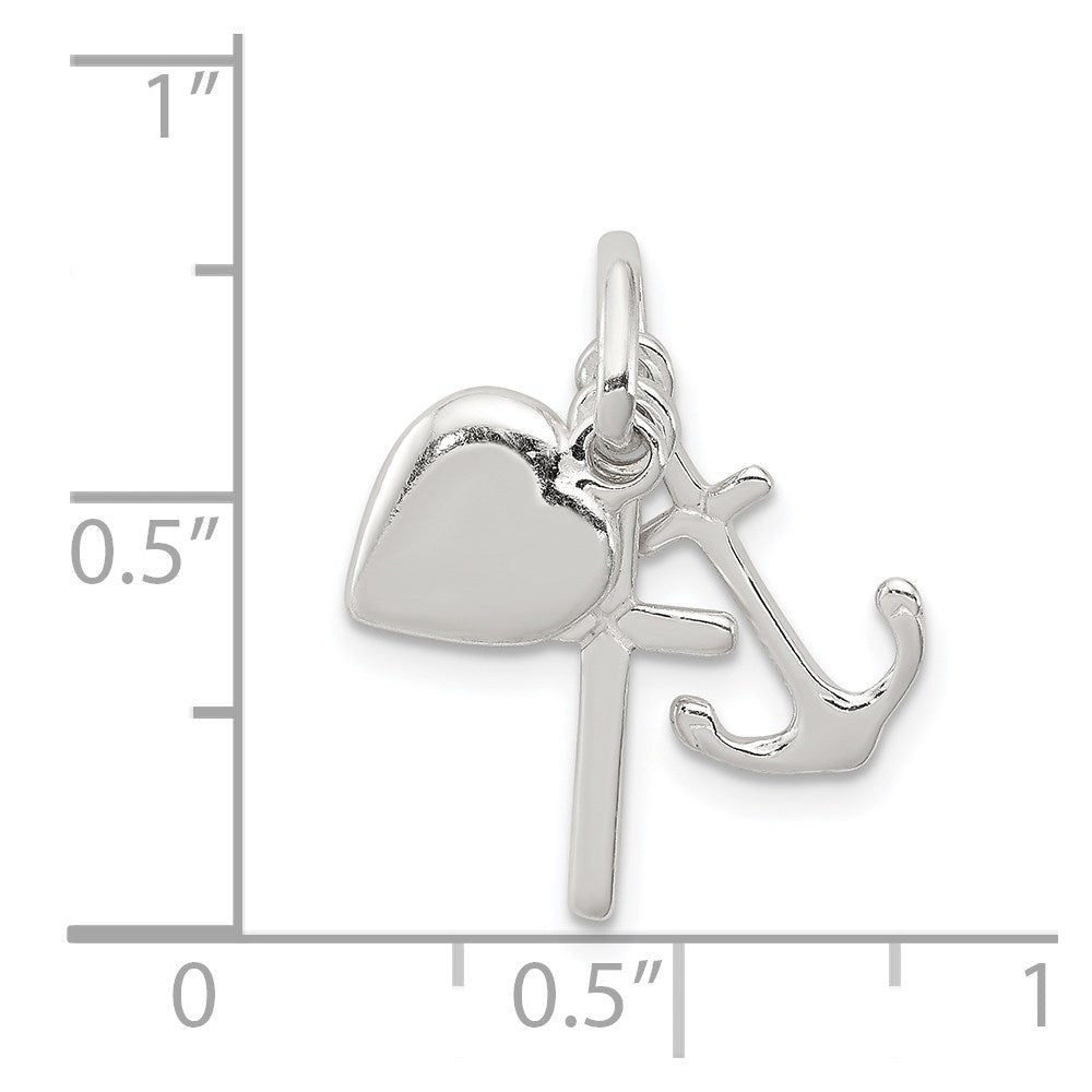 Sterlingsilber Anker & Herz Anhänger