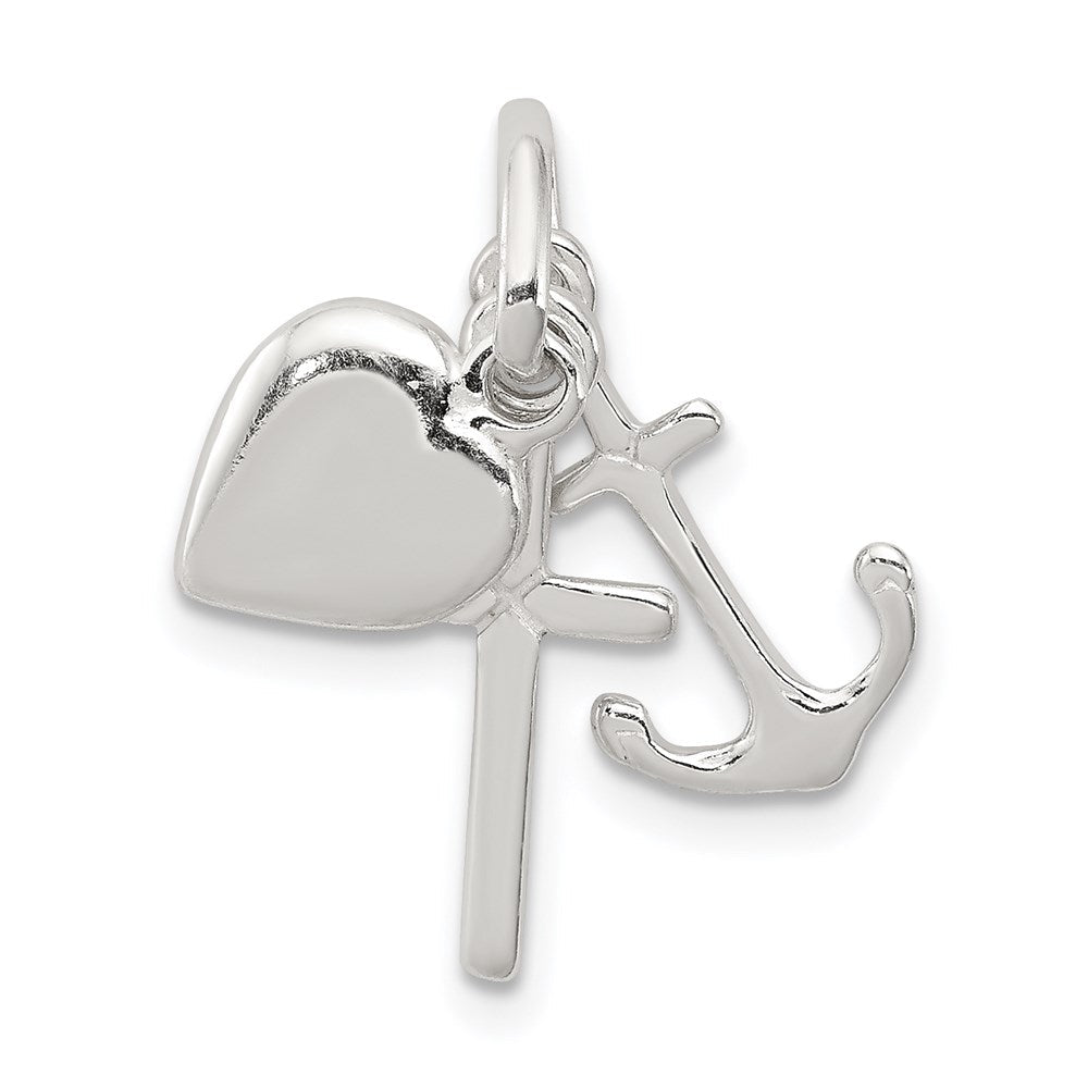 Sterlingsilber Anker & Herz Anhänger