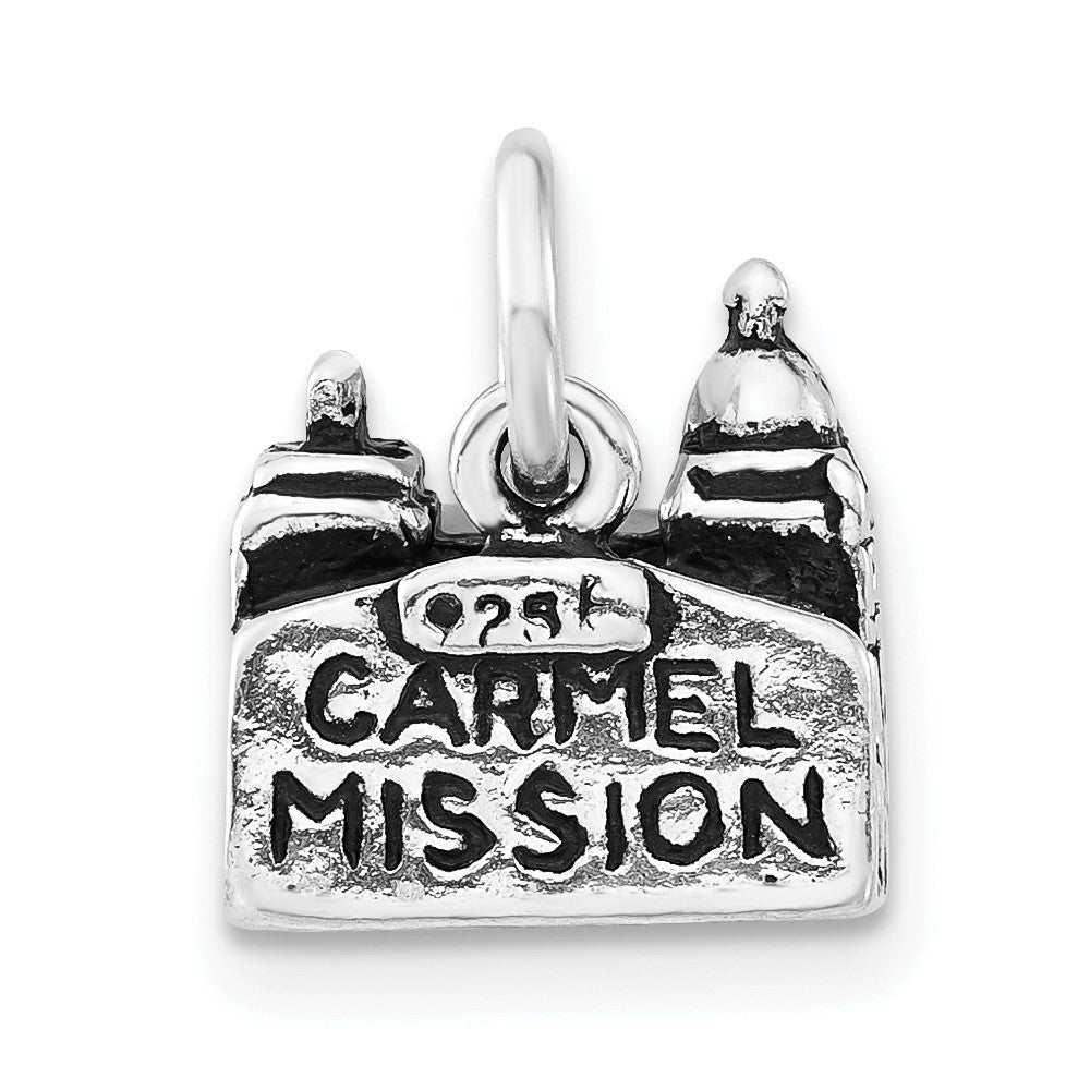 Sterlingsilber 3-d Antikisiert Carmel Mission Basilica Museum Charm