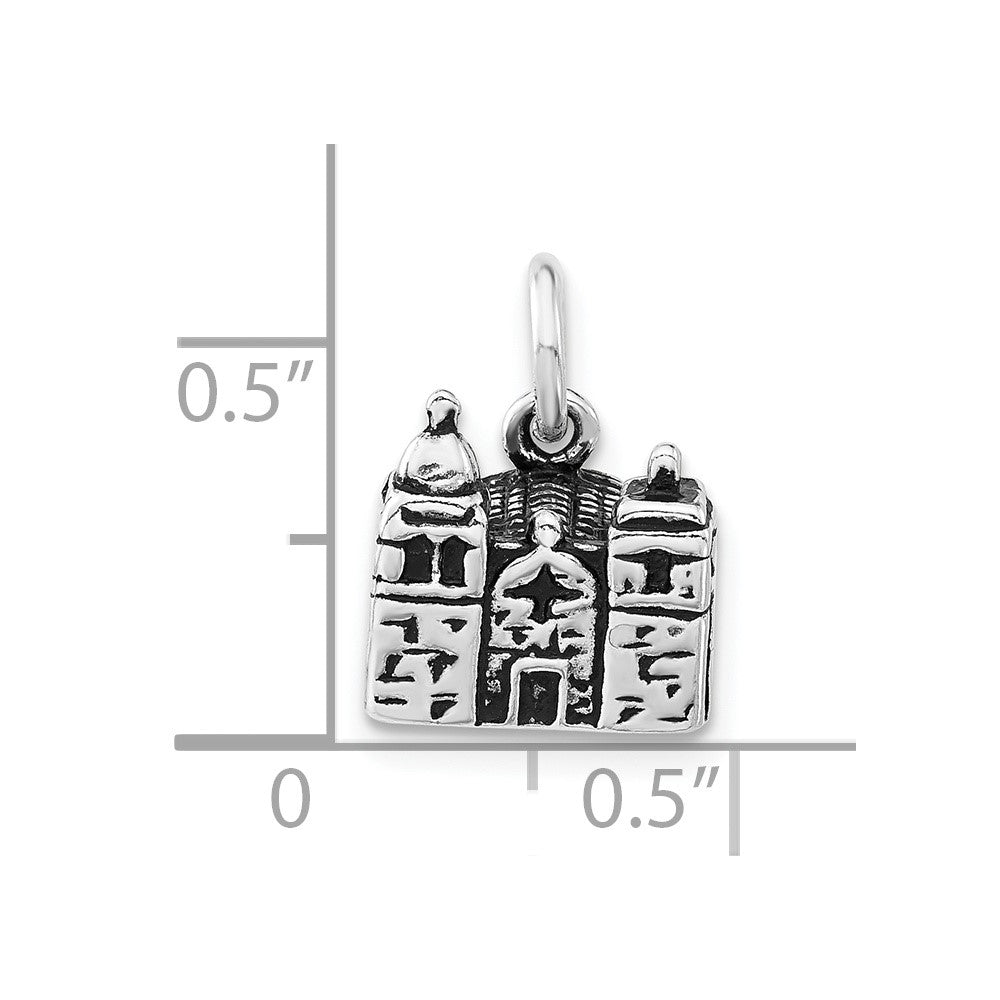Sterlingsilber 3-d Antikisiert Carmel Mission Basilica Museum Charm