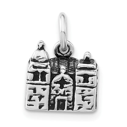 Sterlingsilber 3-d Antikisiert Carmel Mission Basilica Museum Charm