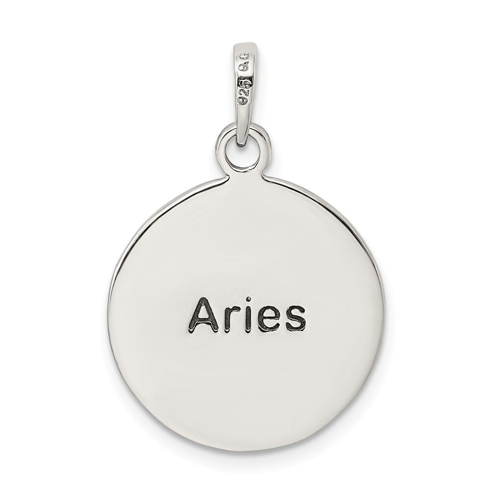Sterlingsilber Poliert Antik Finish Aries Horoscope Tierkreis Anhänger