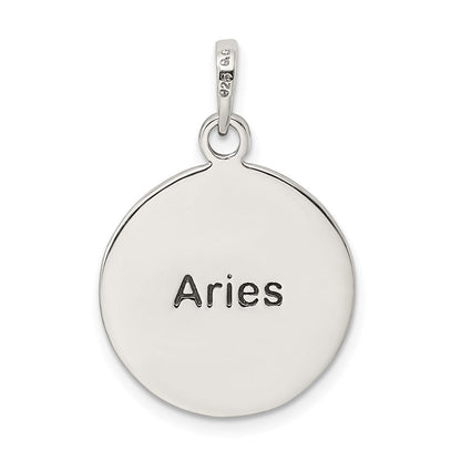 Sterlingsilber Poliert Antik Finish Aries Horoscope Tierkreis Anhänger