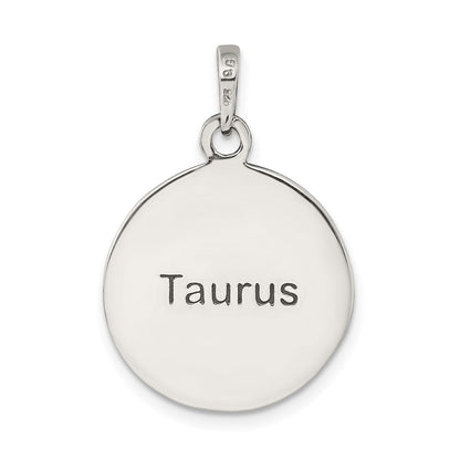 Sterlingsilber Poliert Antik Finish Taurus Horoscope Tierkreis Anhänger