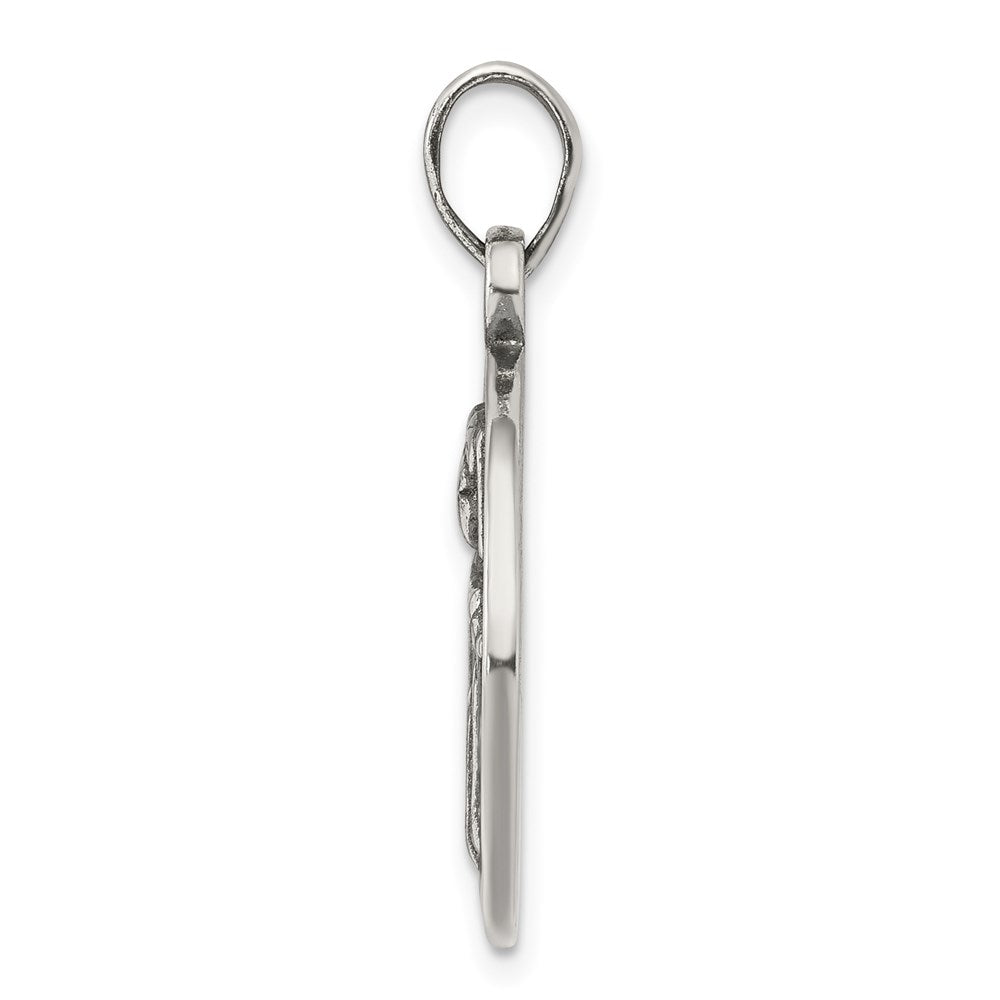 Sterlingsilber Poliert Antik Finish Gemini Horoscope Tierkreis Anhänger