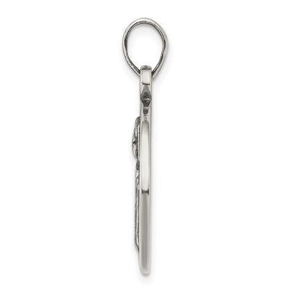 Sterlingsilber Poliert Antik Finish Gemini Horoscope Tierkreis Anhänger
