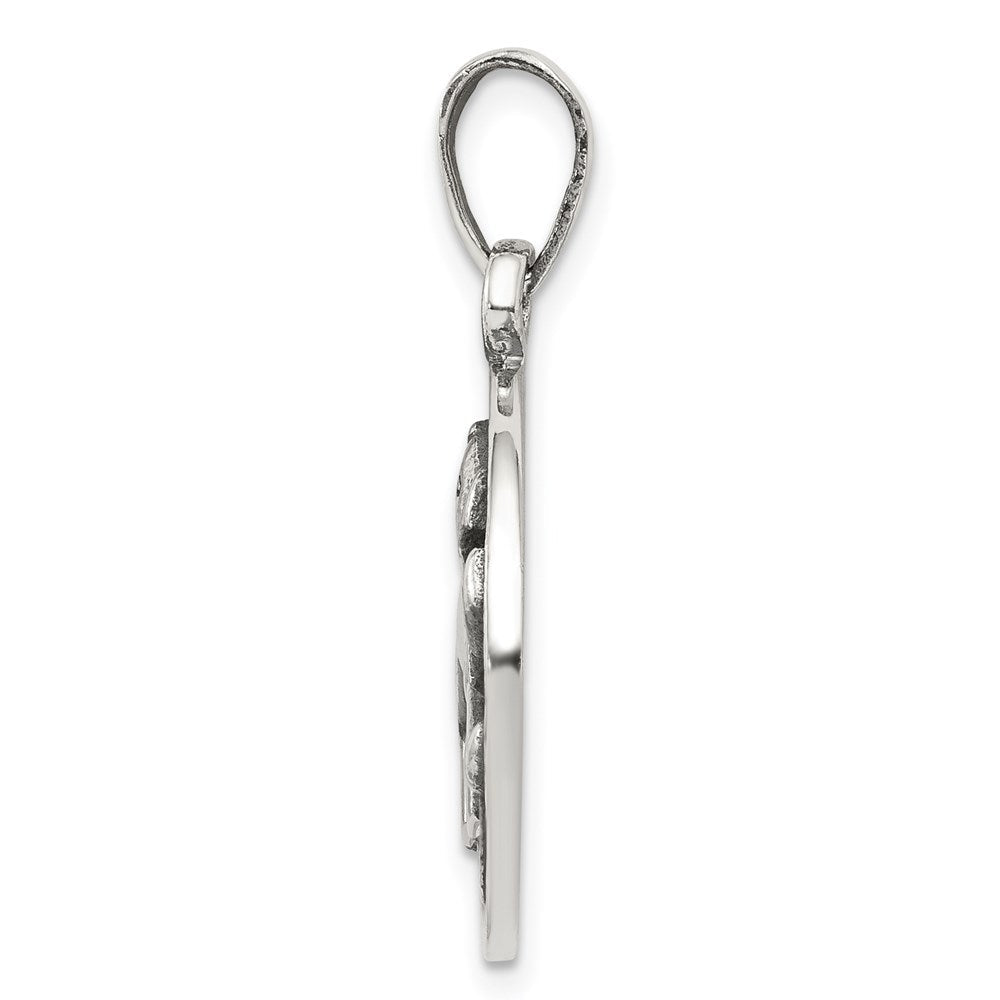 Sterlingsilber Poliert Antik Finish Leo Horoscope Tierkreis Anhänger