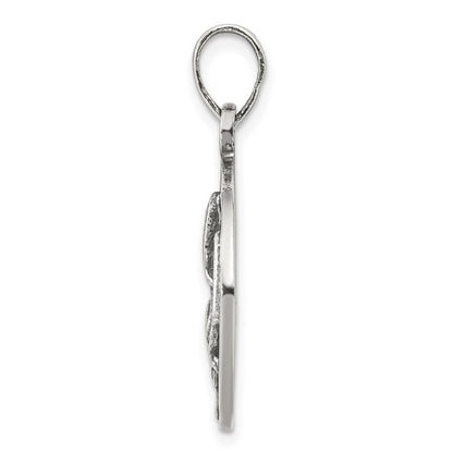 Sterlingsilber Poliert Antik Finish Virgo Horoscope Tierkreis Anhänger