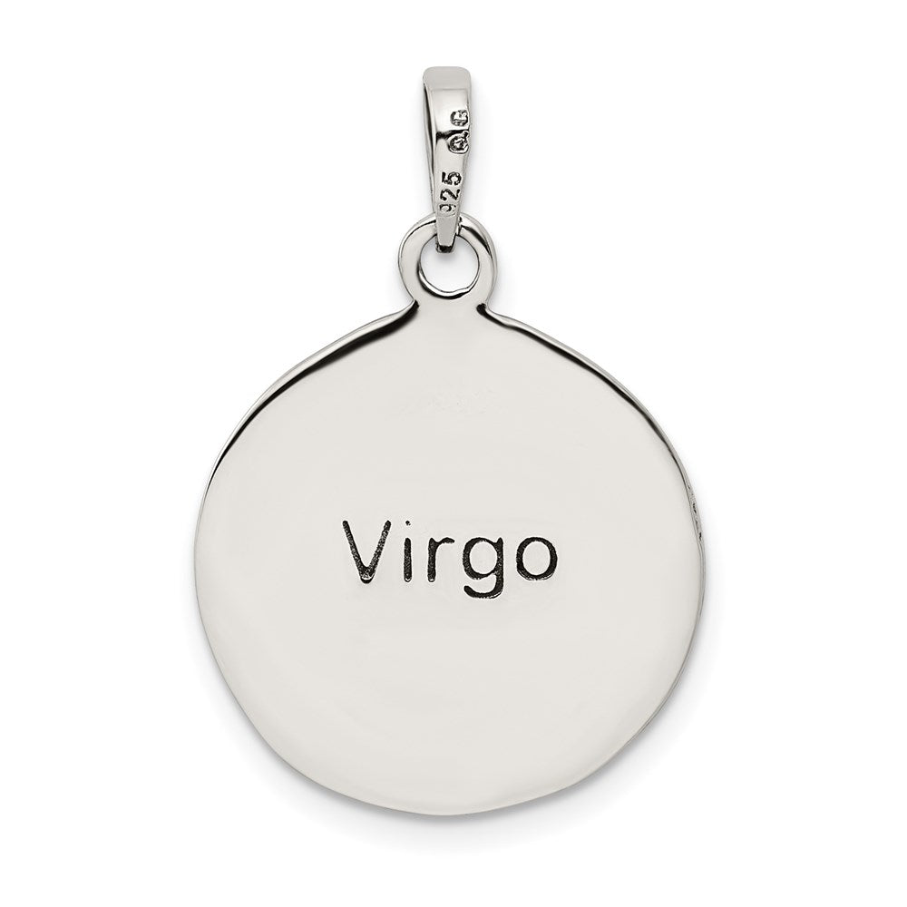Sterlingsilber Poliert Antik Finish Virgo Horoscope Tierkreis Anhänger