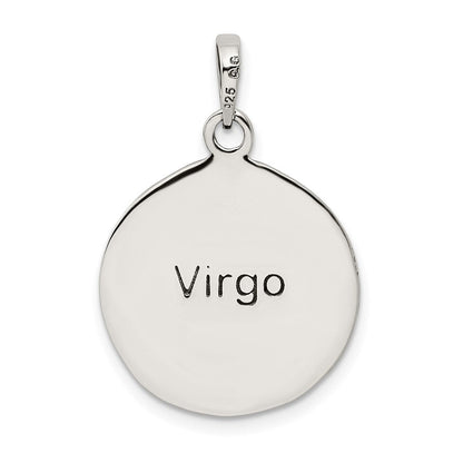 Sterlingsilber Poliert Antik Finish Virgo Horoscope Tierkreis Anhänger