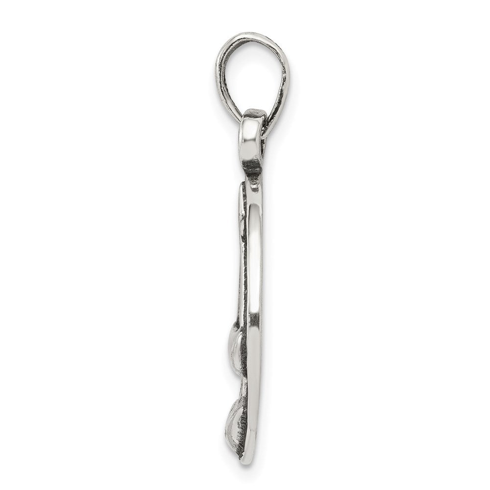Sterlingsilber Poliert Antik Finish Libra Horoscope Tierkreis Anhänger