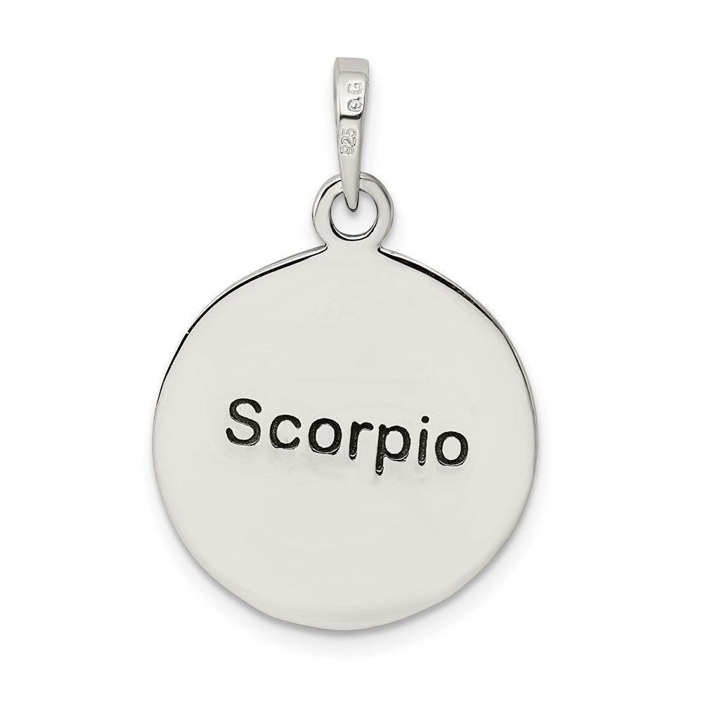 Sterlingsilber Poliert Antik Finish Scorpio Horoscope Tierkreis Anhänger