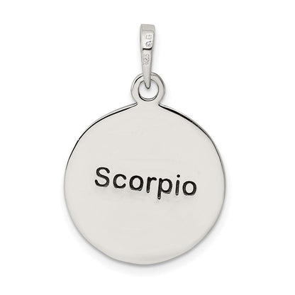 Sterlingsilber Poliert Antik Finish Scorpio Horoscope Tierkreis Anhänger