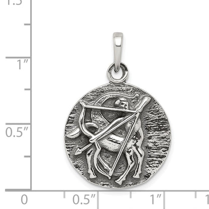 Sterlingsilber Poliert Antik Finish Sagittarius Horoscope Tierkreis Pendan