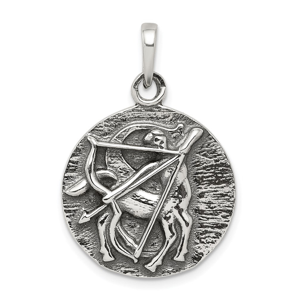 Sterlingsilber Poliert Antik Finish Sagittarius Horoscope Tierkreis Pendan