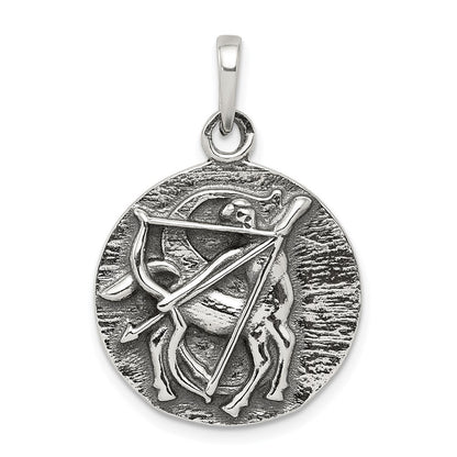 Sterlingsilber Poliert Antik Finish Sagittarius Horoscope Tierkreis Pendan