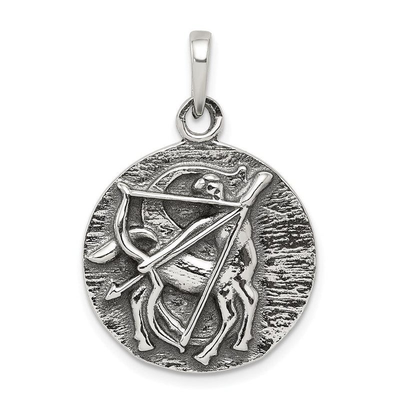Sterlingsilber Poliert Antik Finish Sagittarius Horoscope Tierkreis Pendan