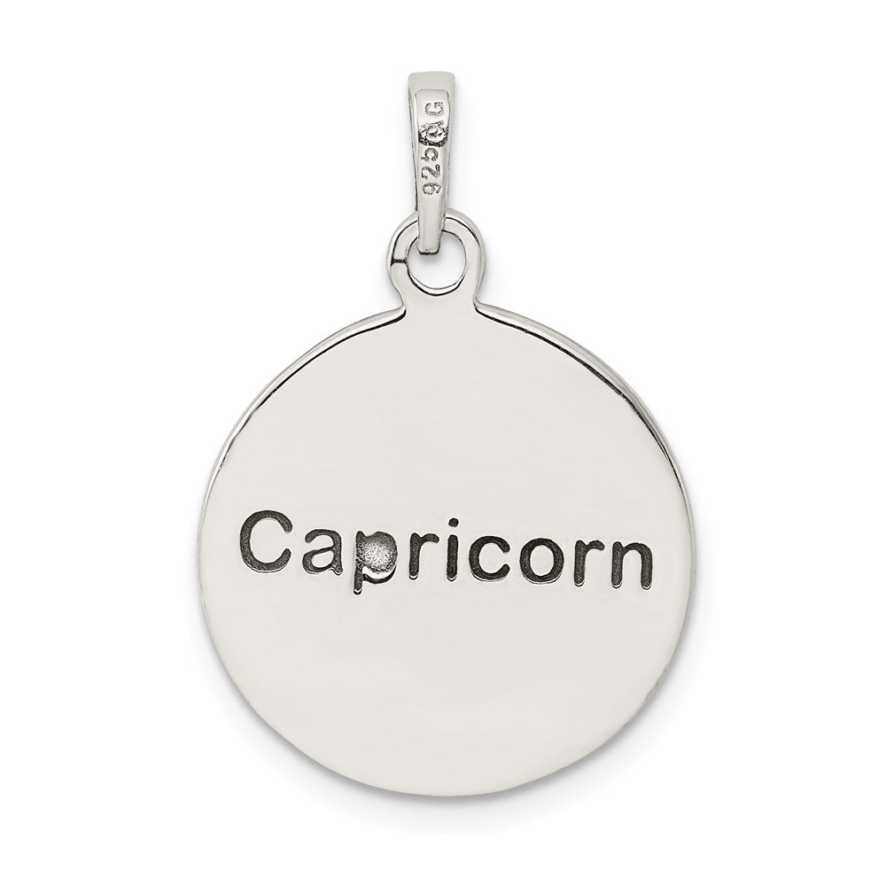 Sterlingsilber Poliert Antik Finish Capricorn Horoscope Tierkreis Anhänger