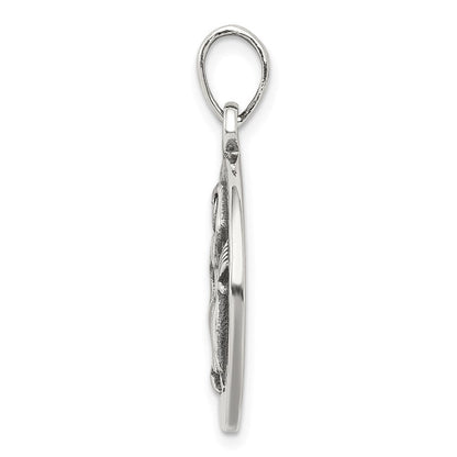 Sterlingsilber Poliert Antik Finish Aquarius Horoscope Tierkreis Anhänger