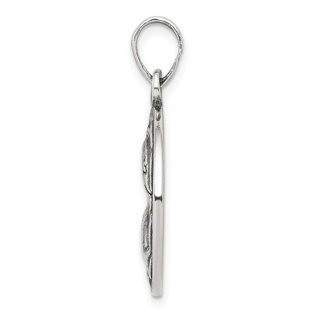 Sterlingsilber Poliert Antik Finish Pisces Horoscope Tierkreis Anhänger