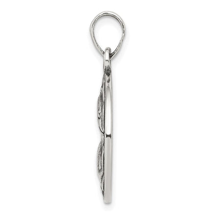 Sterlingsilber Poliert Antik Finish Pisces Horoscope Tierkreis Anhänger
