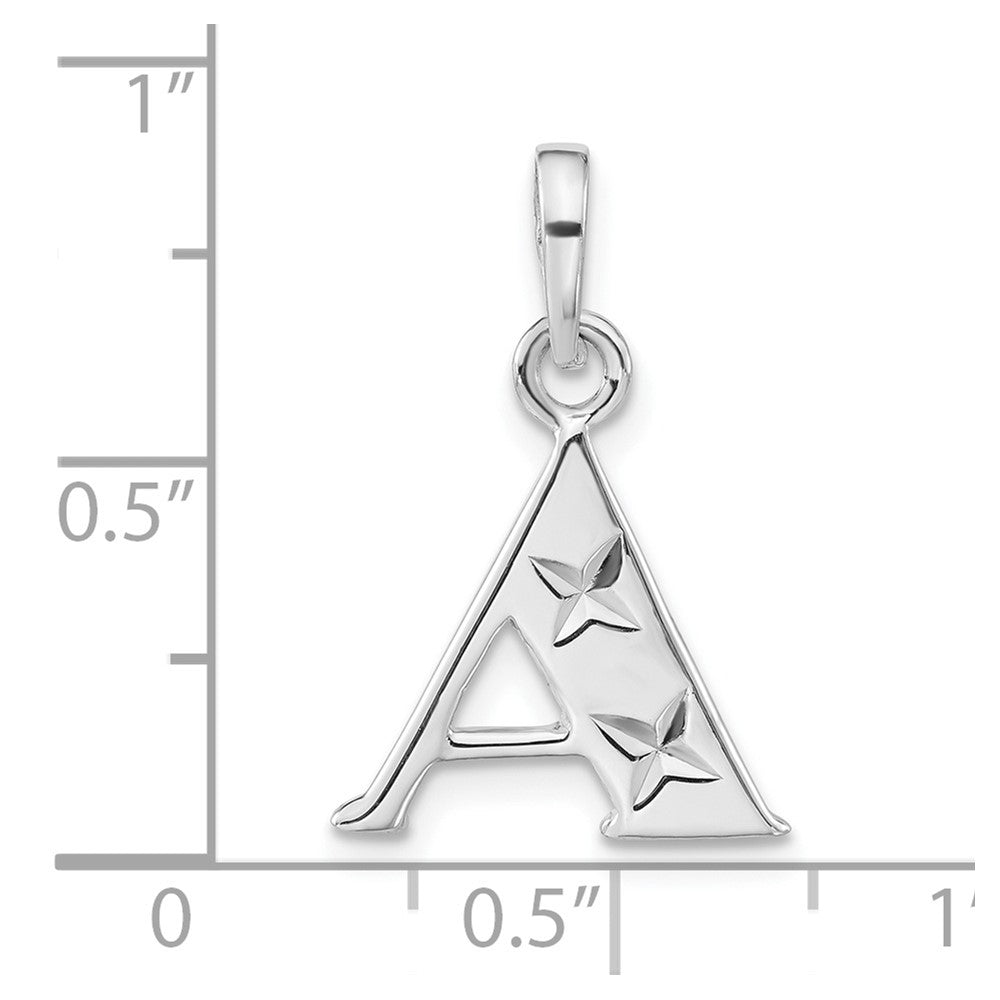 Sterlingsilber Poliert Diamantiert Initiale A Anhänger