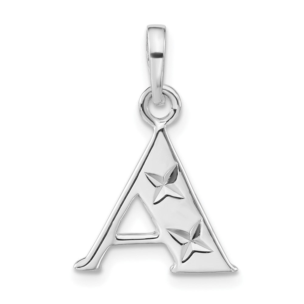 Sterlingsilber Poliert Diamantiert Initiale A Anhänger