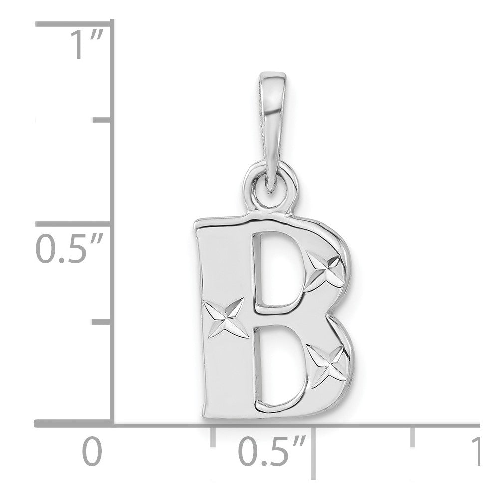 Sterlingsilber Poliert Diamantiert Initiale B Anhänger