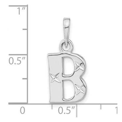 Sterlingsilber Poliert Diamantiert Initiale B Anhänger