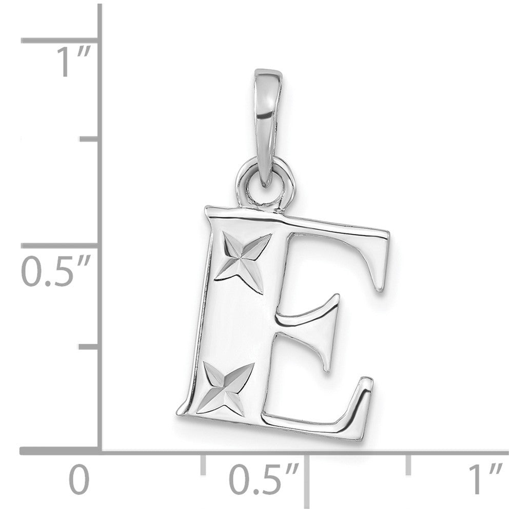 Sterlingsilber Poliert Diamantiert Initiale E Anhänger