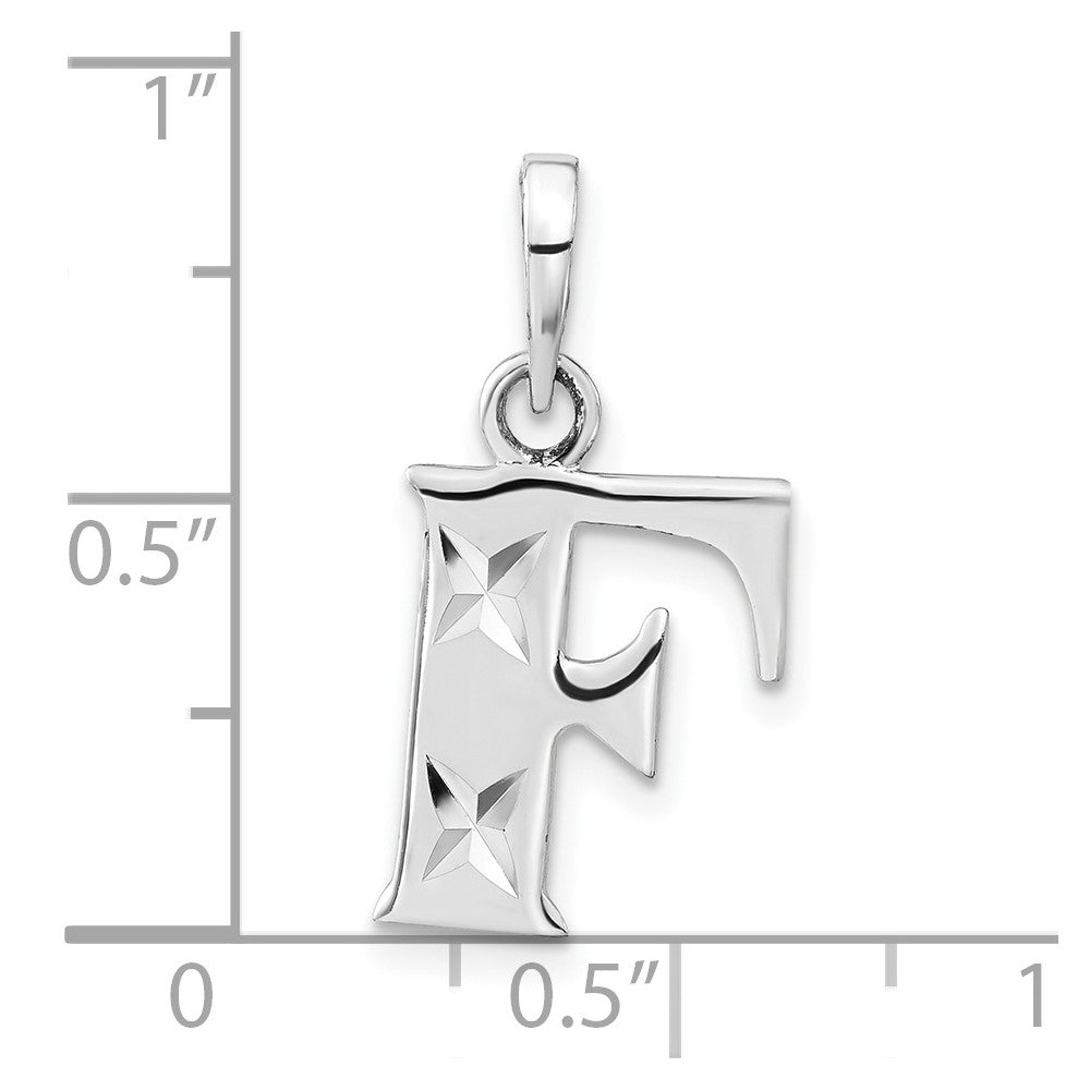 Sterlingsilber Poliert Diamantiert Initiale F Anhänger