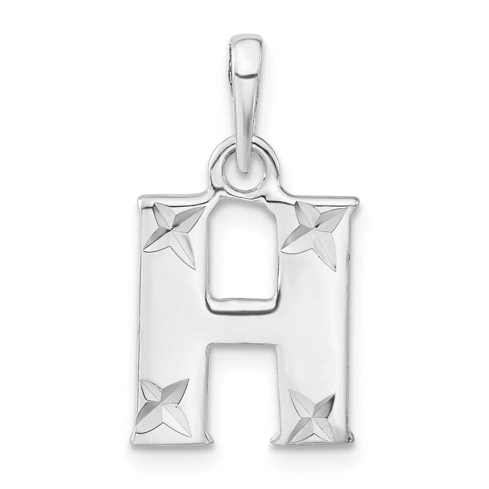 Sterlingsilber Poliert Diamantiert Initiale H Anhänger