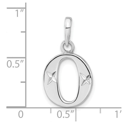 Sterlingsilber Poliert Diamantiert Initiale O Anhänger