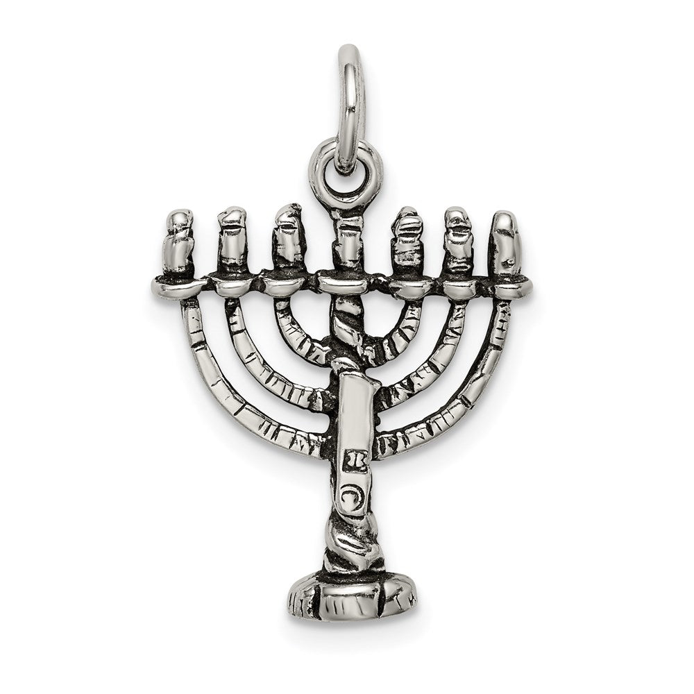 Sterlingsilber Antikisiert Menorah Charm