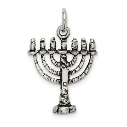 Sterlingsilber Antikisiert Menorah Charm