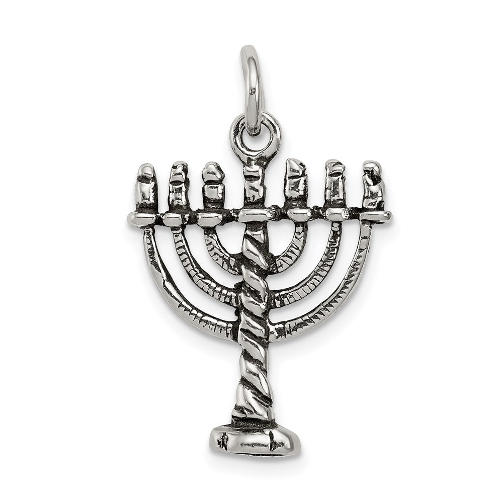 Sterlingsilber Antikisiert Menorah Charm