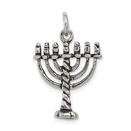 Sterlingsilber Antikisiert Menorah Charm