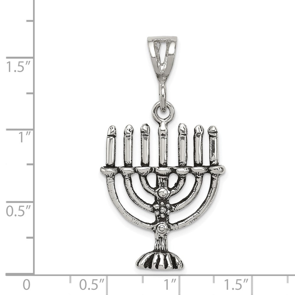 Sterlingsilber Antikisiert Menorah Charm