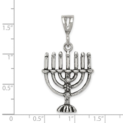 Sterlingsilber Antikisiert Menorah Charm
