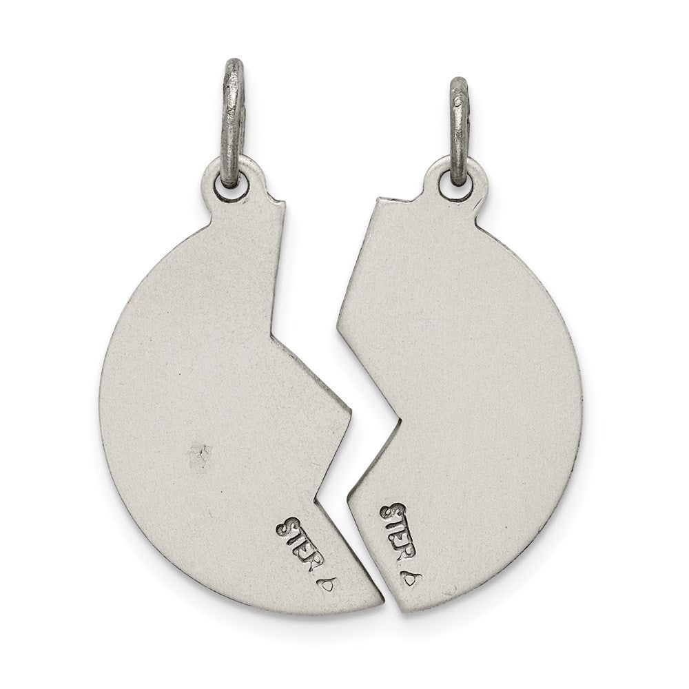 Sterlingsilber Satiniert Antikisiert 2-piece Mizpah Anhänger