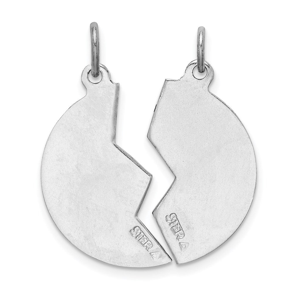 Sterlingsilber Rhodiniert & Vergoldet Poliert Mizpah 2-piece Pendan