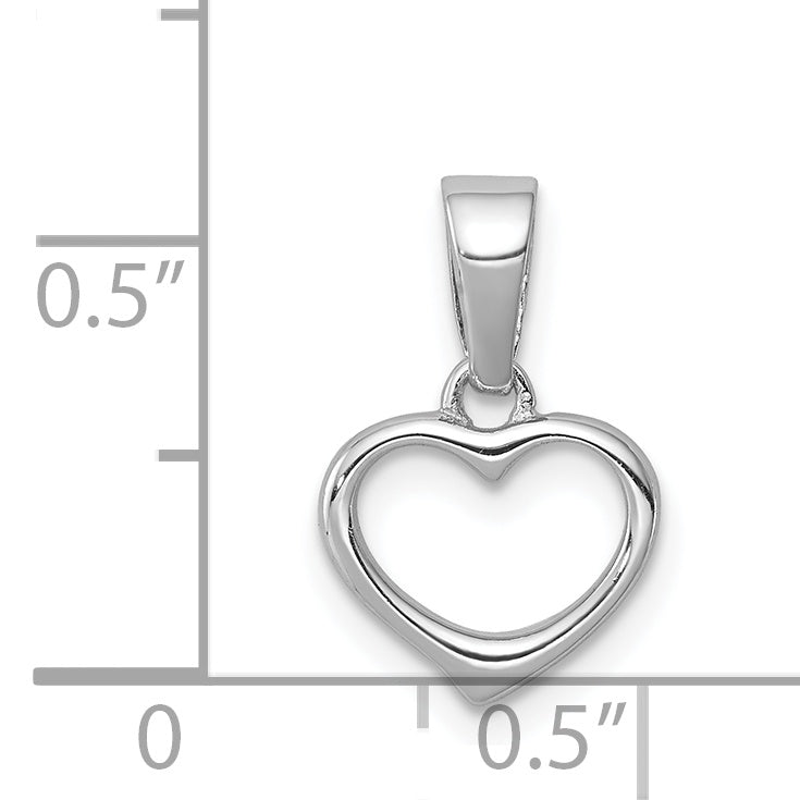 Sterlingsilber Rhodiniert Offen Herz Anhänger
