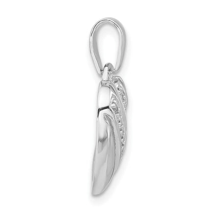 Sterlingsilber Rhodiniert Zirkonia Herz Anhänger
