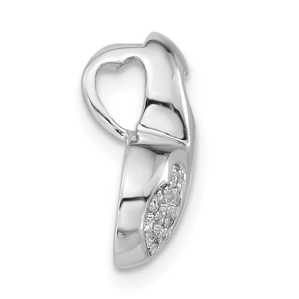 Sterlingsilber Rhodiniert Zirkonia Herz Anhänger