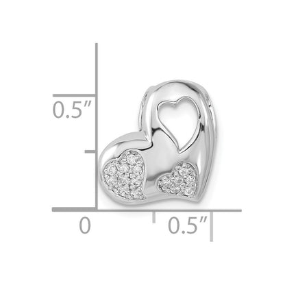 Sterlingsilber Rhodiniert Zirkonia Herz Anhänger