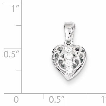 Sterlingsilber Zirkonia Herz Anhänger