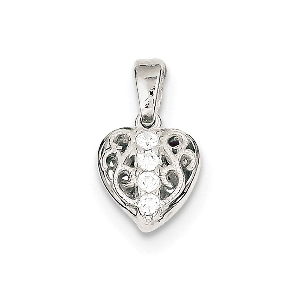 Sterlingsilber Zirkonia Herz Anhänger
