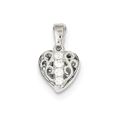 Sterlingsilber Zirkonia Herz Anhänger