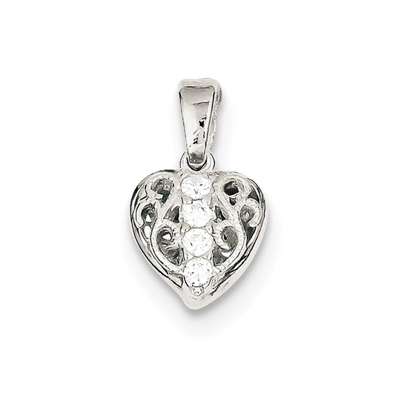 Sterlingsilber Zirkonia Herz Anhänger