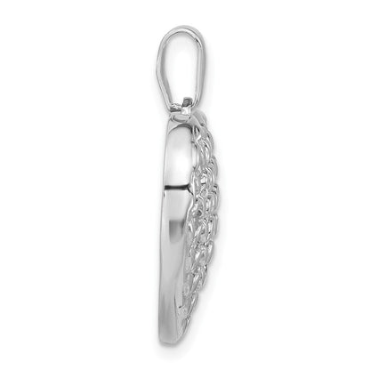 Sterlingsilber Rhodiniert Zirkonia Herz Anhänger